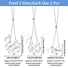 6Pcs 3 Styles 304 Stainless Steel Empty Macrame Pouch Star Moon Pendant Cable Chain Necklace Making NJEW-SC0001-87-2