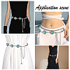 2Pcs 2 Styles Alloy Flower Link Chain Belt with Resin Beaded AJEW-AR0001-64-5