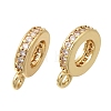 Brass Micro Pave Clear Cubic Zirconia Tube Bails KK-C255-27G-1