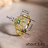 Flower Brass Micro Pave Cubic Zirconia Finger Rings for Women FS-WG0F6E7-02-4