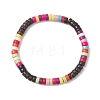 Synthetic Turquoise & Coconut Beads Stretch Bracelets for Women BJEW-JB12527-02-2