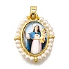 Rack Plating Brass Enamel Pendants KK-C056-07G-M-2