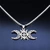 Hollow Out Moon Goddess 201 Stainless Steel Pendant Necklaces for Women FS-WGF6F96-01-2