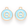 Golden Plated Alloy Enamel Charms ENAM-S118-04Q-1