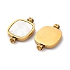 Ion Plating(IP) 304 Stainless Steel Pave Natural Shell Connector Charms STAS-Z100-03G-01-2