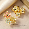 Alloy Enamel Stud Earrings UQ1707-2-2