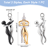 Unicraftale 3Pcs 3 Colors 304 Stainless Steel Pendants STAS-UN0037-95-4