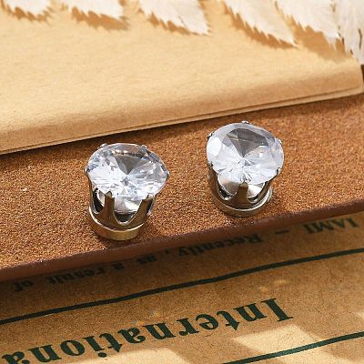 Cubic Zirconia Clip-on Earrings EJEW-L100-01P-07-1