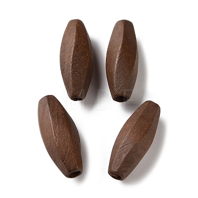 Spray Painted Wooden European Beads WOOD-A029-03-1