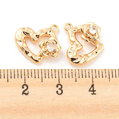 Brass Micro Pave Cubic Zirconia Charms KK-E090-34G-1