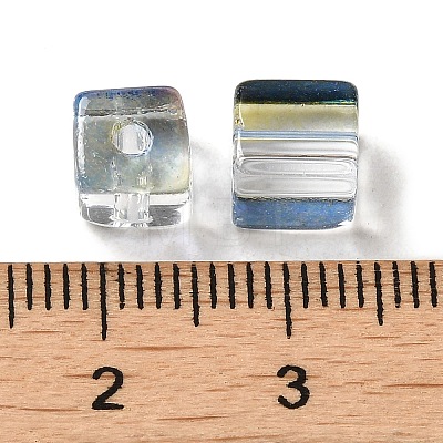 Two Tone Transparent Glass Beads GLAA-NH0001-03G-1