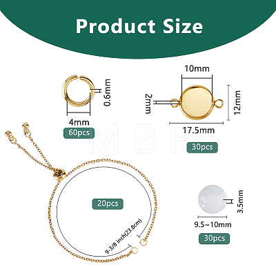 10Pcs 304 Stainless Steel Slider Cable Chain Slider Bracelet Makings DIY-DC00002-1