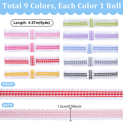 45 Yards 9 Colors Polyester Ribbons OCOR-PH0008-11-1