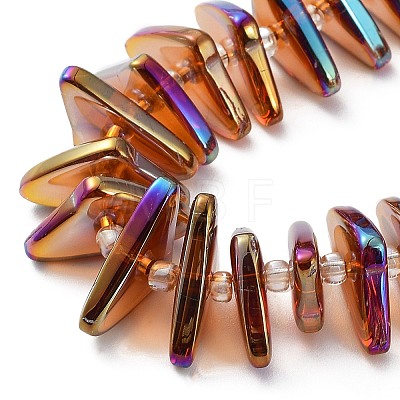 Electroplate Transparent Glass Beads Strands EGLA-R114-01B-1