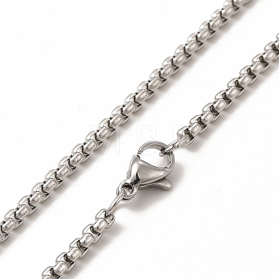 201 Stainless Steel Box Chain Necklace for Men Women STAS-P323-01P-1