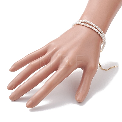 Natural Cultured Freshwater Pearl Rice Beaded Necklaces NJEW-JN05688-1