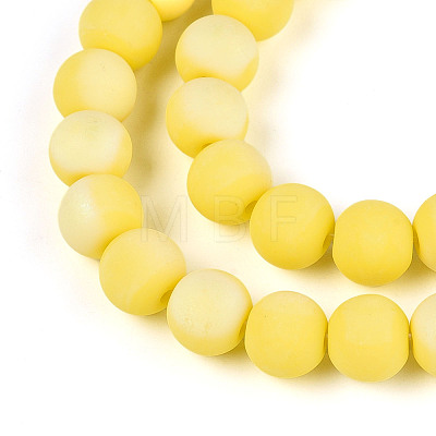 Frosted Opaque Glass Beads Strands GLAA-T032-P8mm-MBB16-1