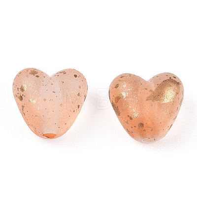 Transparent Frosted Spray Painted Acrylic Beads X1-FACR-TAC0004-02B-1
