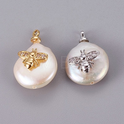 Natural Cultured Freshwater Pearl Pendants PEAR-F008-37-1
