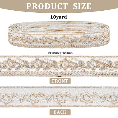 Ethnic Style Embroidery Polyester Ribbons OCOR-WH0060-33D-1