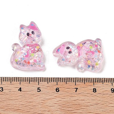 Transparent Resin Bowknot Kitten Decoden Cabochons RESI-M045-07-1