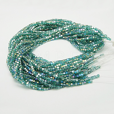 Electroplate Glass Beads Strands X-EGLA-D018-4x4mm-53-1