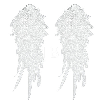 Wing Pattern Polyester Embroidered Lace Appliques DIY-WH0530-95-1