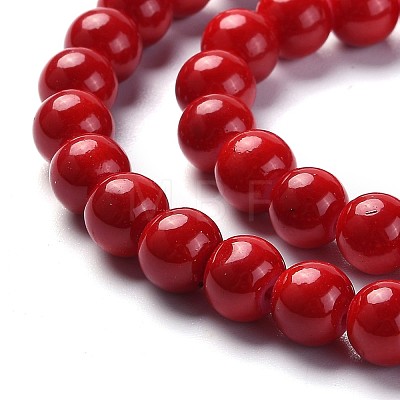 Baking Painted Glass Round Bead Strands DGLA-Q020-8mm-M-1