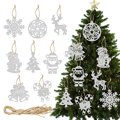 8Pcs 8 Styles Christmas Paper Pendant Decorations PW-WGCBF21-01-1