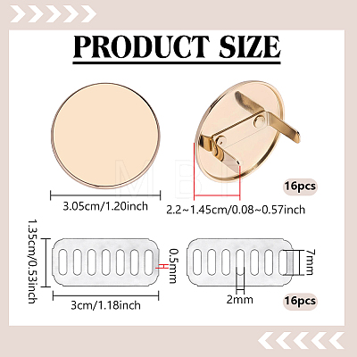 16Pcs Alloy Blank Flat Round Label Tags FIND-PH0062-03G-1
