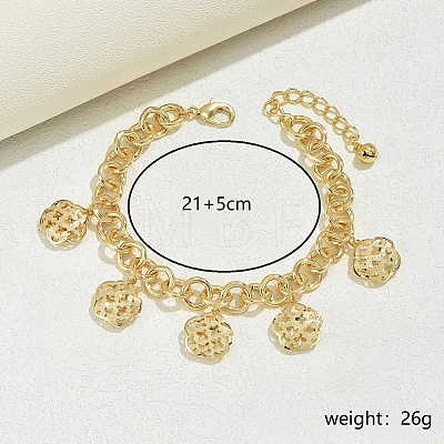 Hollow Heart Flower Charms Anklets DX3841-3-1