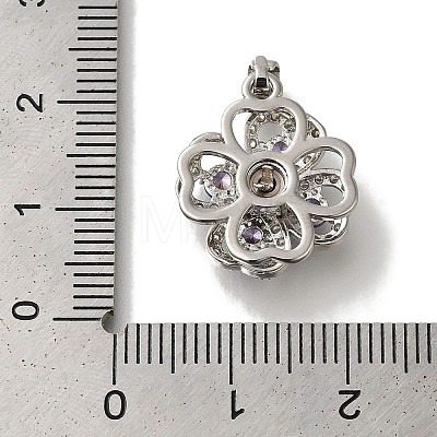 Rack Plating Brass Micro Pave Cubic Zirconia Pendant KK-H485-40P-02-1