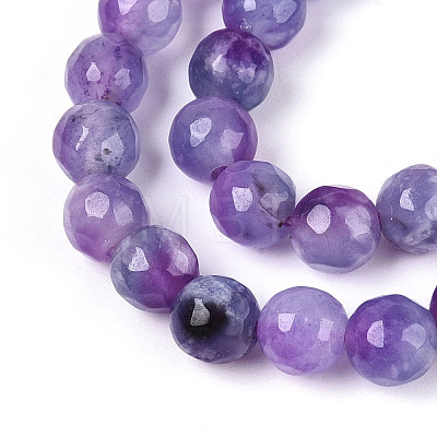 Dyed Natural White Jade Beads Strands G-T139-6mm-60-14-1