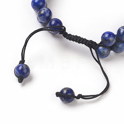 Adjustable Natural Mixed Stone Braided Bead Bracelets BJEW-E351-01-1