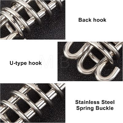 SUPERFINDINGS 6Pcs Stainless Steel Camping Tent Spring Buckle AJEW-FH0001-47-1