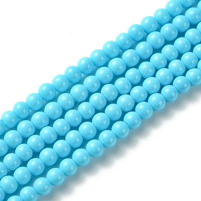 Eco-Friendly Round Baking Paint Glass Beads Strands HY-A003-4mm-RV23-1