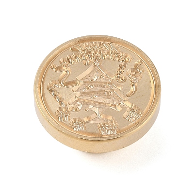 Christmas Series Wax Seal Brass Stamp Head AJEW-Z031-04G-03-1