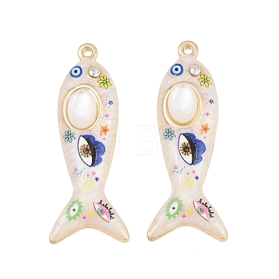 Printed Alloy Enamel Pendants RB-CBAA915-02G-04-1