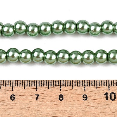 Baking Painted Pearlized Glass Pearl Round Bead Strands HY-Q003-6mm-49-A-1