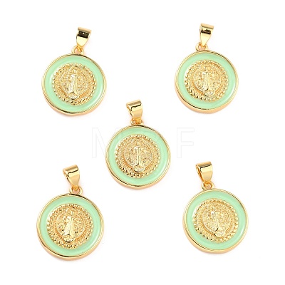 Brass Enamel Pendants KK-P209-01G-RS-1