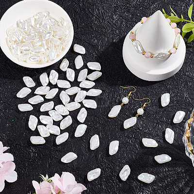 100Pcs ABS Plastic Imitation Pearl Beads OACR-LT0001-08-1