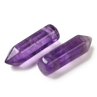 Natural Amethyst Pointed Pendants G-C158-05D-1