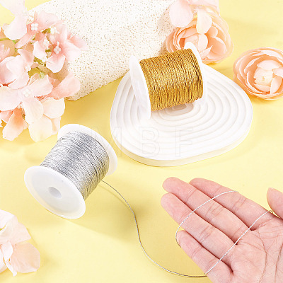2 Rolls 2 Colors 9-Ply Round PET Metallic Thread MCOR-TA0001-03C-1