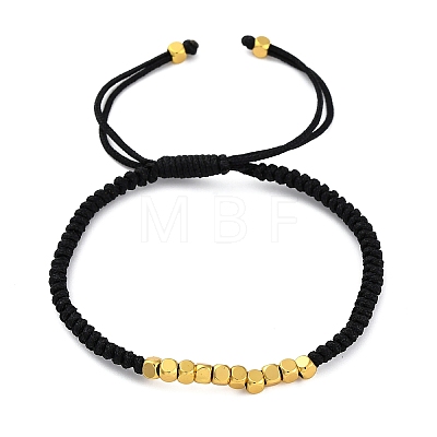 Polyester Cord Braided Bead Bracelets for Women Men BJEW-L698-02G-01-1