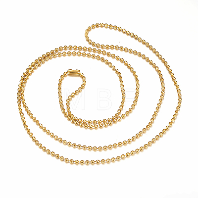 PVD Vacuum Plating 304 Stainless Steel Ball Chain Necklaces Making LS-MAK-I008-01G-B01-1