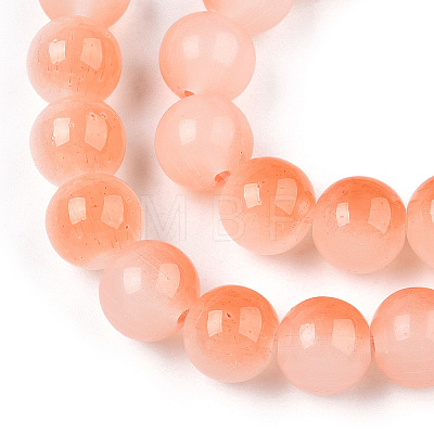 Baking Painted Imitation Jade Glass Round Bead Strands DGLA-N003-10mm-07-1