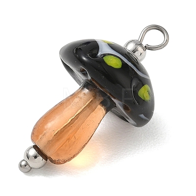 304 Stainless Steel with Handmade Bumpy Lampwork Pendants LA-CBA4231-01D-P-1