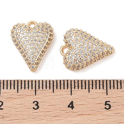 Brass Micro Pave Clear Cubic Zirconia Pendants KK-S388-01G-02-1