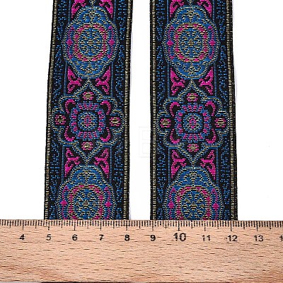 Ethnic Style Embroidery Polyester Ribbon SRIB-WH0007-02D-1