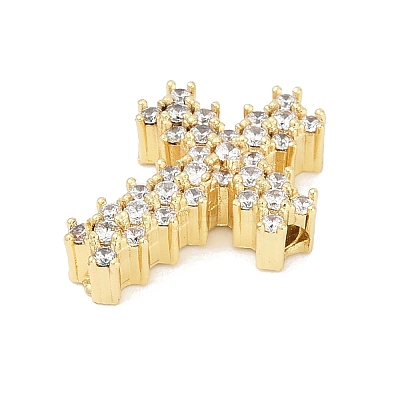 Brass Micro Pave Cubic Zirconia Beads KK-H203-11B-G-1